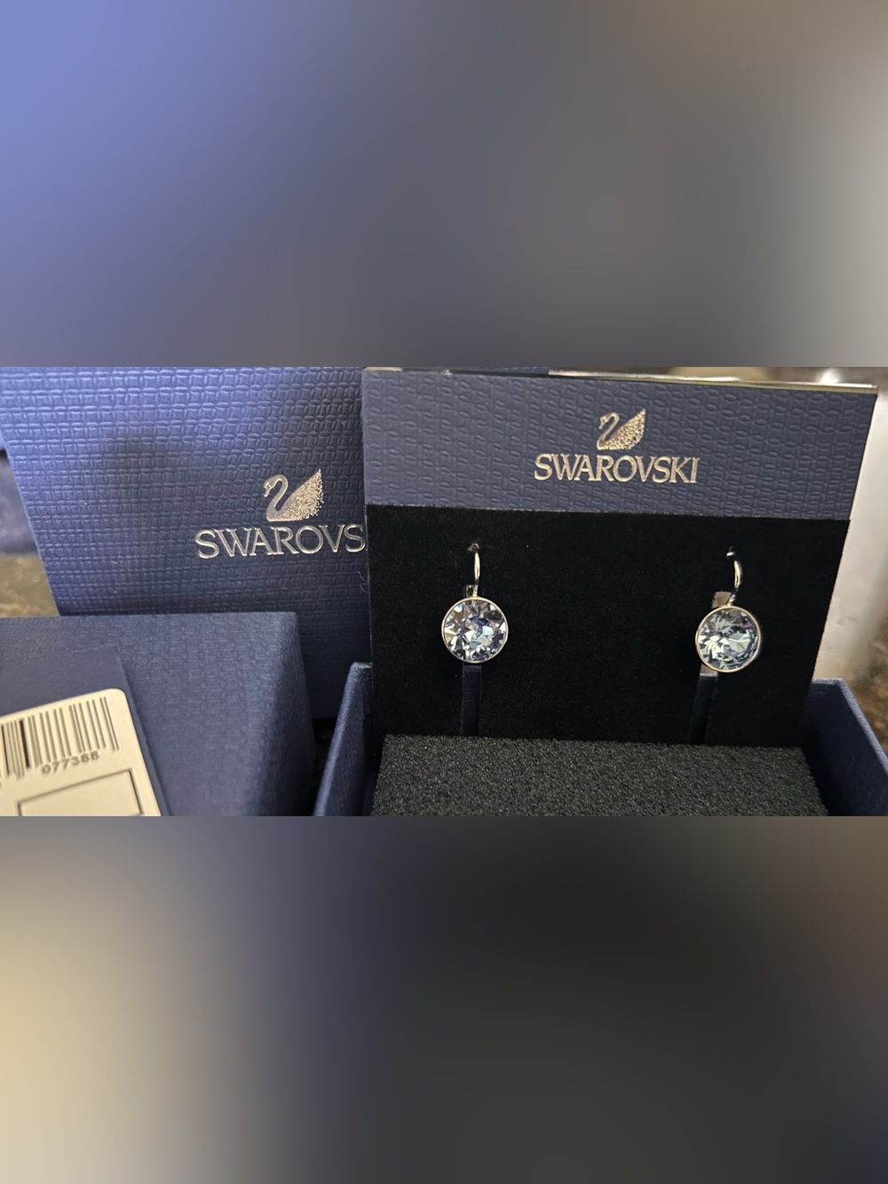 Swarovski Bella Mini Drop Earrings – Light blue